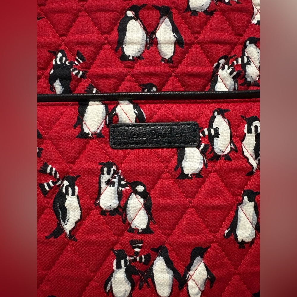 Vera Bradley Red Penguin Print Tote - Picture 2 of 9